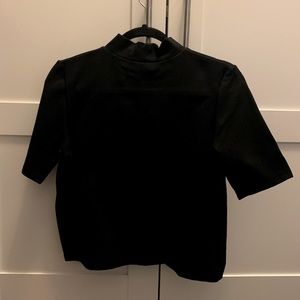 Mango Black Mock Neck Top